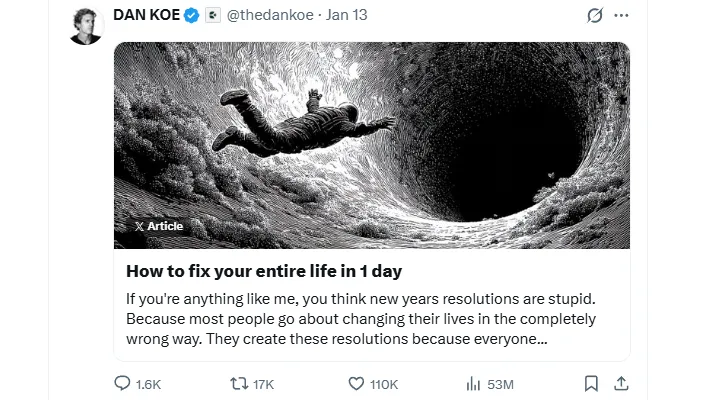 Dan Koe:How to fix your entire life in 1 day