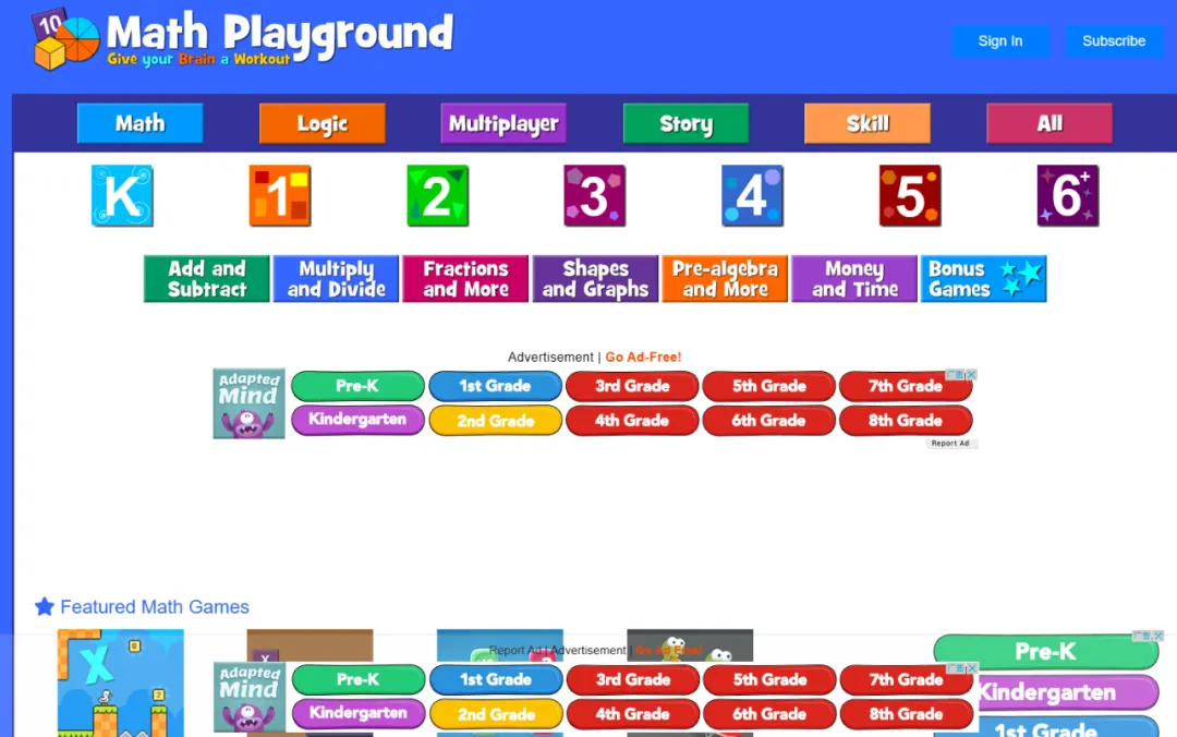 Math Playground 流量数据